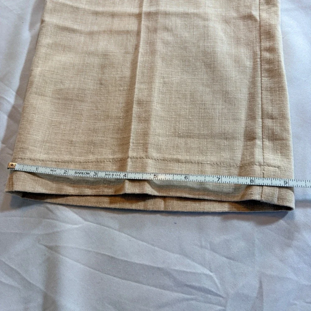 NHIH Linen Blend Straight Leg Pants Mens 36 Beige Tan Summer Beach Trousers